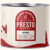 Presto Coffee tin, Intense Instant Coffee, consciously uncomplicated, South American blend, 500g, rich and robust flavor.