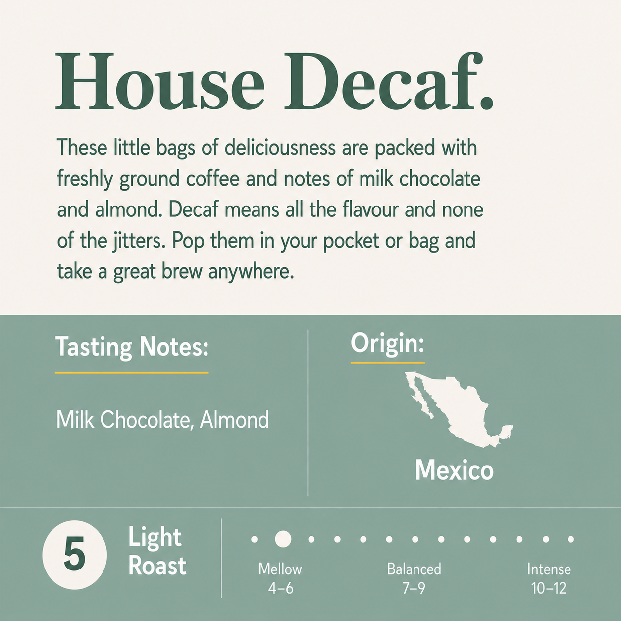 House Decaf Coffee Bags Multipack (10 bags x3)