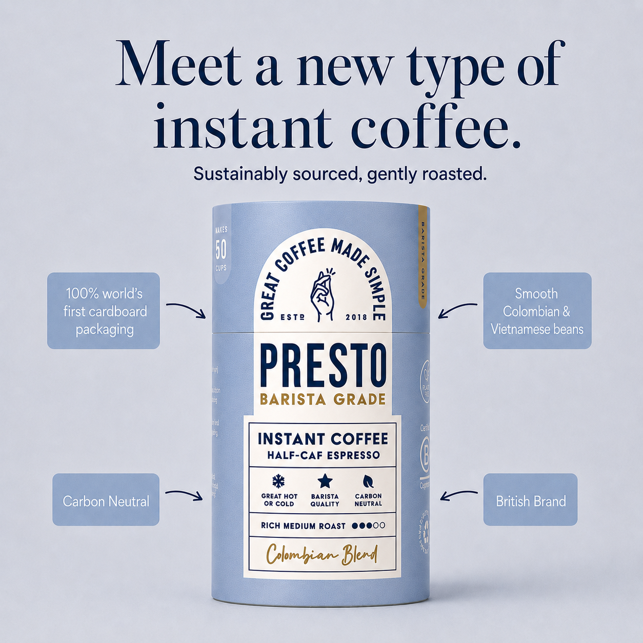 Half Caf Instant Coffee 90g