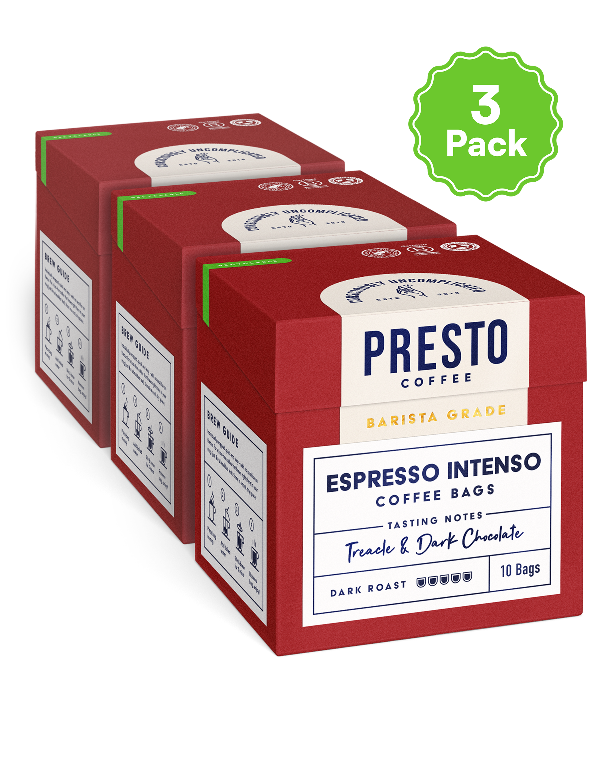 Espresso Intenso Coffee Bags Multipack (10 bags x3)