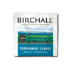 Birchall Peppermint Leaves tea packaging, featuring 2019 Great Taste award, green landscape image, family tradition since 1872, fresh and invigorating blend.