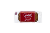 Lotus Biscoff cookie packaging, individually wrapped, red and white design, original caramelized biscuit, snack size, since 1932.