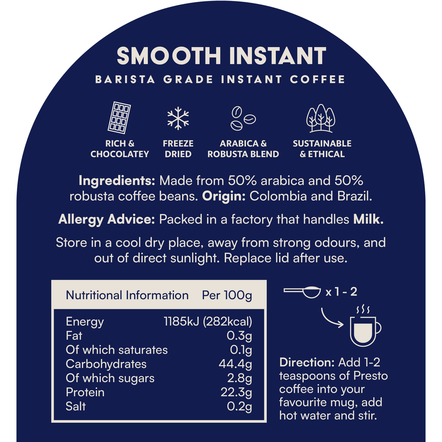 Presto Barista Grade Smooth Instant Coffee Multipack (3 x 100g)