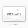 Gift card image with cloud and hot air balloon design, powered by rise.ai.